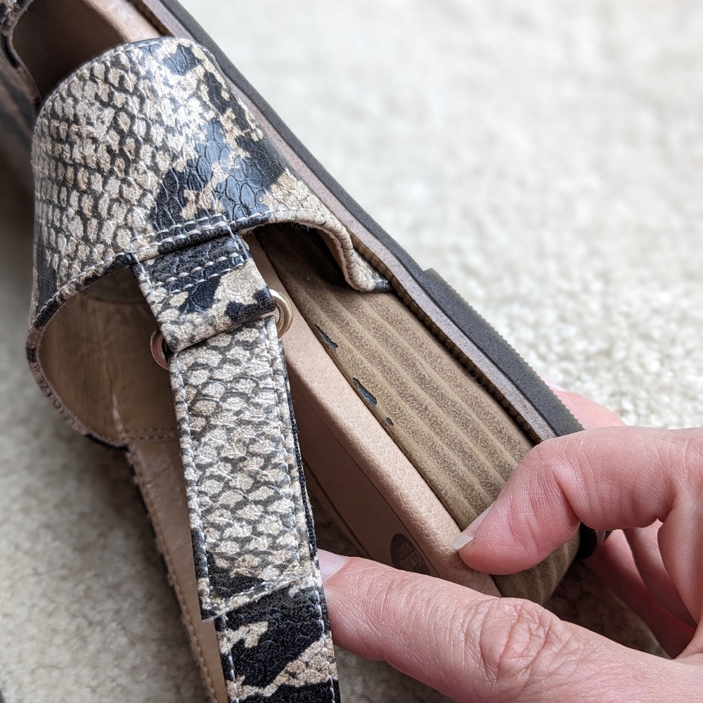 DR. SCHOLL’S Freeform Snakeskin Strap Sandals Women’s US 7.5M, EUC!!! - Picture 10 of 11